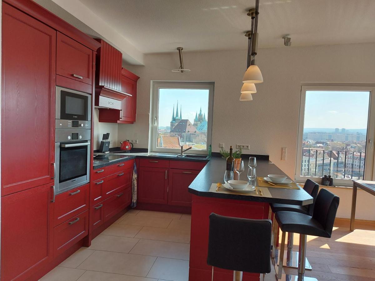At The Top - Penthouse Ueber Den Daechern Der Stadt Erfurt Dış mekan fotoğraf